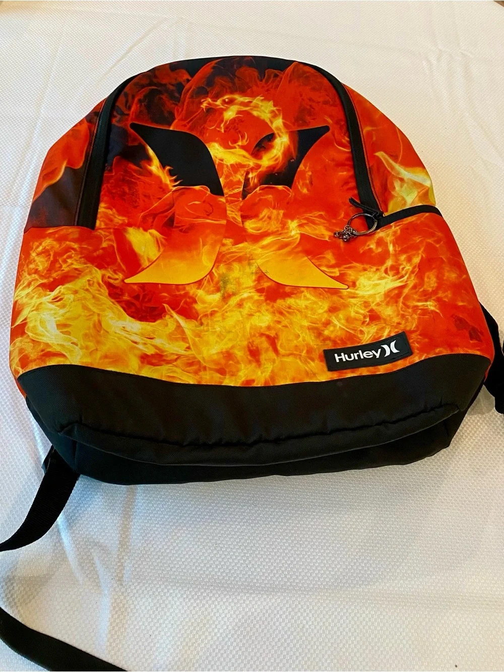 Hurley Flame Graphic Backpack - Red, Orange, Black